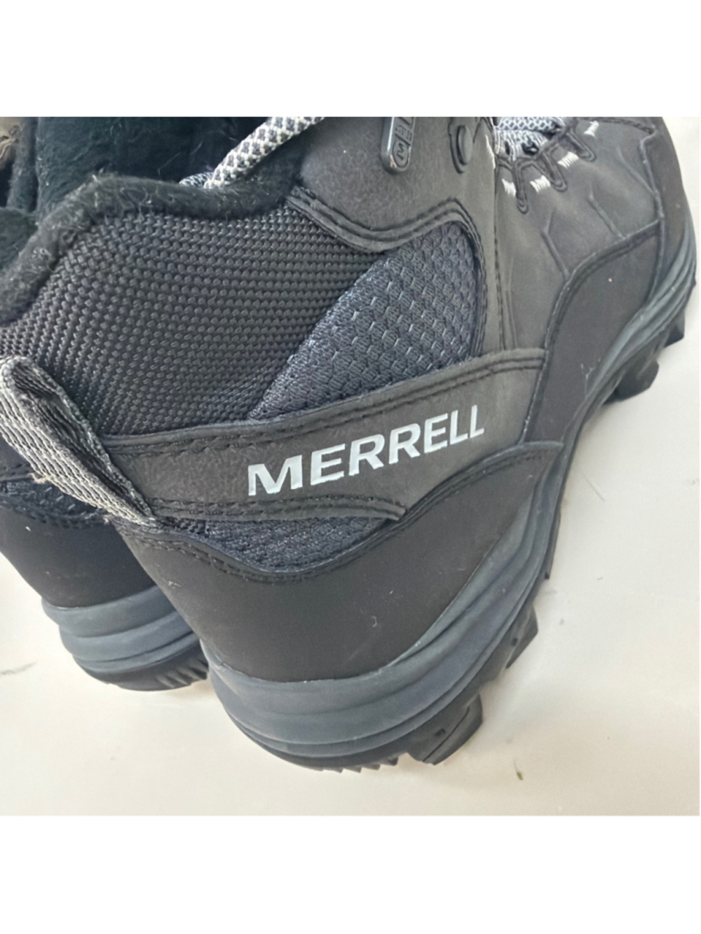 Merrill Thermo Chill Mid Waterproof Hiking Boots Womens S 10 in Black! - Picture 5 of 9